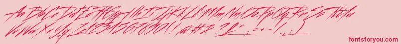 Beastfom Font – Red Fonts on Pink Background
