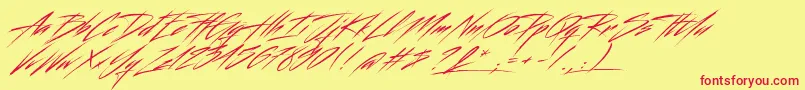 Beastfom-Schriftart – Rote Schriften auf gelbem Hintergrund