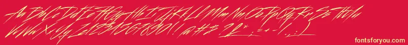 Beastfom Font – Yellow Fonts on Red Background