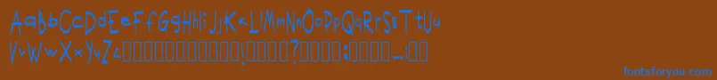 ScritturaravvicinataRegular Font – Blue Fonts on Brown Background