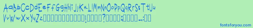 ScritturaravvicinataRegular Font – Blue Fonts on Green Background