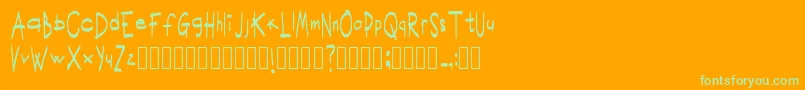 ScritturaravvicinataRegular Font – Green Fonts on Orange Background