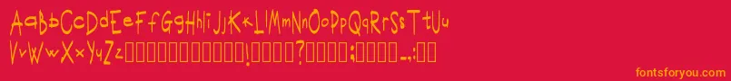 ScritturaravvicinataRegular Font – Orange Fonts on Red Background