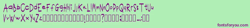 ScritturaravvicinataRegular Font – Purple Fonts on Green Background