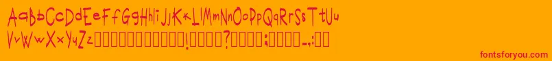 Шрифт ScritturaravvicinataRegular – красные шрифты на оранжевом фоне