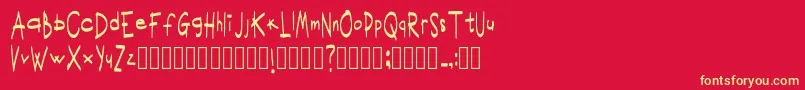 Шрифт ScritturaravvicinataRegular – жёлтые шрифты на красном фоне