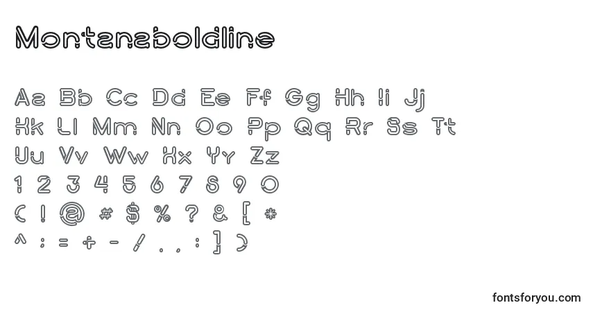 A fonte Montanaboldline (99552) – alfabeto, números, caracteres especiais