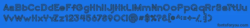 Montanaboldline Font – Black Fonts on Blue Background