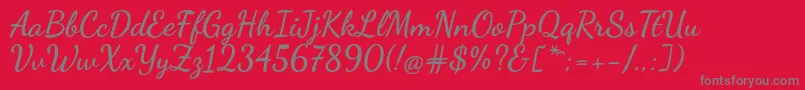DancingscriptBold Font – Gray Fonts on Red Background
