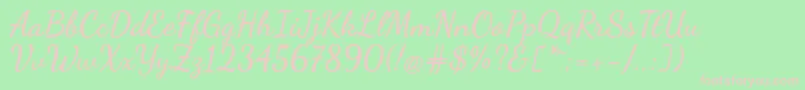 DancingscriptBold Font – Pink Fonts on Green Background
