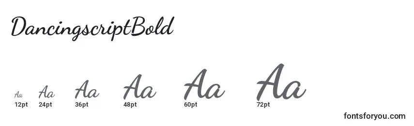 DancingscriptBold (99553) Font Sizes