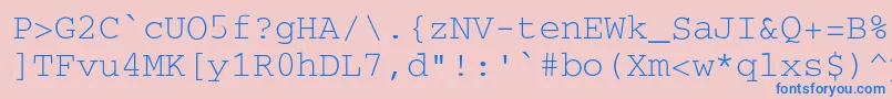 フォントSecretcodeNormal – ピンクの背景に青い文字