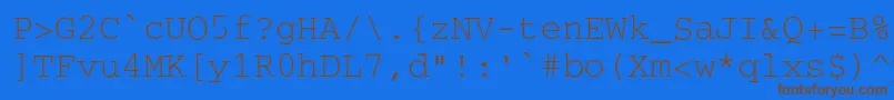 フォントSecretcodeNormal – 茶色の文字が青い背景にあります。