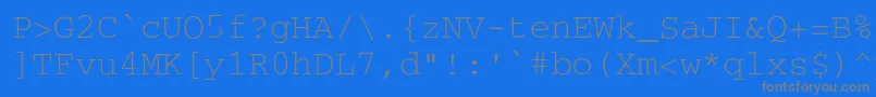 フォントSecretcodeNormal – 青い背景に灰色の文字