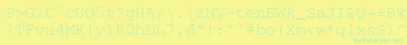 Fonte SecretcodeNormal – fontes verdes em um fundo amarelo