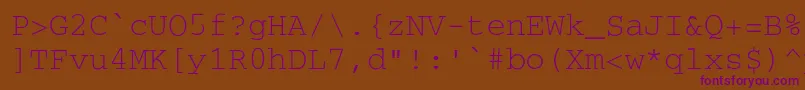 Fonte SecretcodeNormal – fontes roxas em um fundo marrom