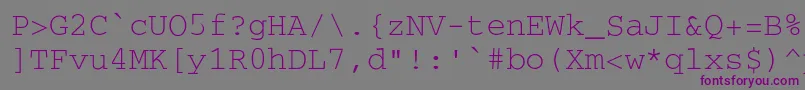 Czcionka SecretcodeNormal – fioletowe czcionki na szarym tle