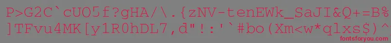 Czcionka SecretcodeNormal – czerwone czcionki na szarym tle