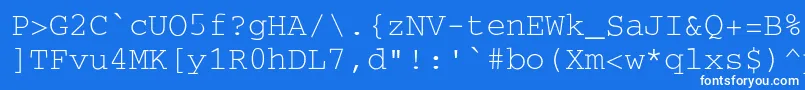 フォントSecretcodeNormal – 青い背景に白い文字