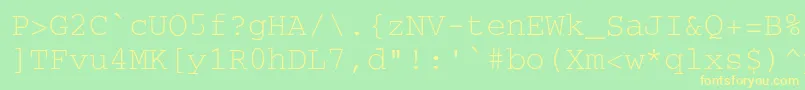 フォントSecretcodeNormal – 黄色の文字が緑の背景にあります