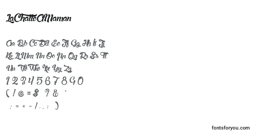 A fonte LaChatteAMaman – alfabeto, números, caracteres especiais