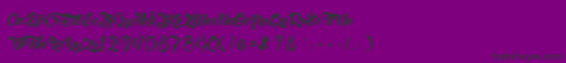 LaChatteAMaman-Schriftart – Schwarze Schriften auf violettem Hintergrund