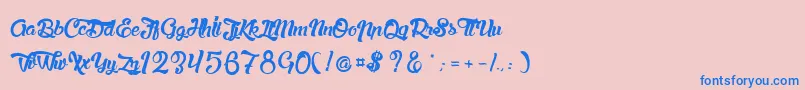 LaChatteAMaman Font – Blue Fonts on Pink Background