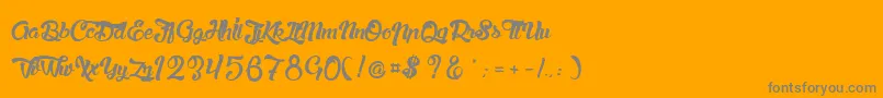 LaChatteAMaman Font – Gray Fonts on Orange Background