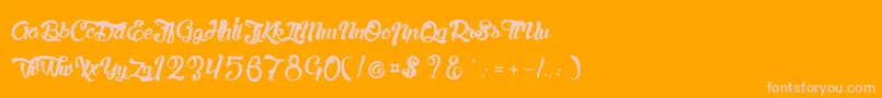 LaChatteAMaman Font – Pink Fonts on Orange Background