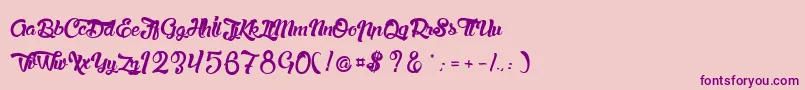 LaChatteAMaman Font – Purple Fonts on Pink Background