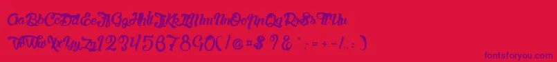 LaChatteAMaman Font – Purple Fonts on Red Background