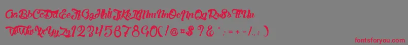 LaChatteAMaman Font – Red Fonts on Gray Background