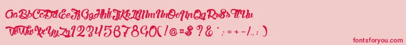 LaChatteAMaman Font – Red Fonts on Pink Background