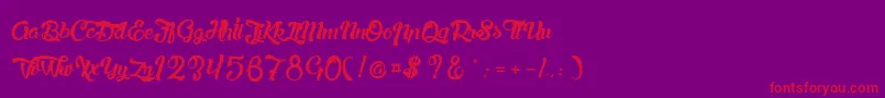 LaChatteAMaman Font – Red Fonts on Purple Background