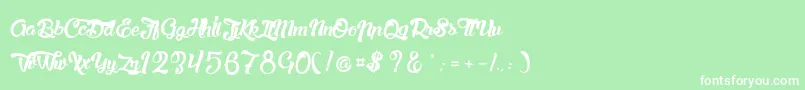 LaChatteAMaman Font – White Fonts on Green Background