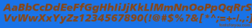 PalmaBlackSsiBlackItalic Font – Brown Fonts on Blue Background