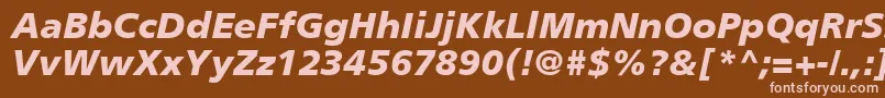 PalmaBlackSsiBlackItalic-fontti – vaaleanpunaiset fontit ruskealla taustalla