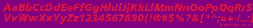 PalmaBlackSsiBlackItalic-fontti – punaiset fontit violetilla taustalla