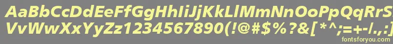 PalmaBlackSsiBlackItalic-fontti – keltaiset fontit harmaalla taustalla