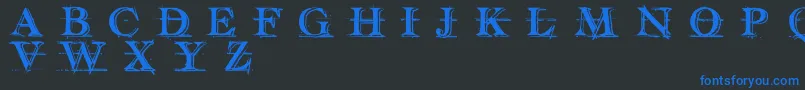 HandwritingDraftShadedDemoFontscafedotcom Font – Blue Fonts on Black Background