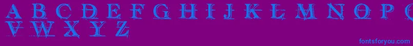 HandwritingDraftShadedDemoFontscafedotcom Font – Blue Fonts on Purple Background