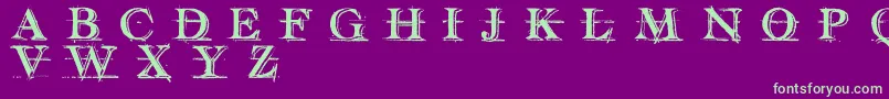 HandwritingDraftShadedDemoFontscafedotcom Font – Green Fonts on Purple Background