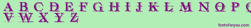 HandwritingDraftShadedDemoFontscafedotcom Font – Purple Fonts on Green Background