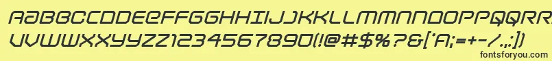 Lightbrigadeboldital Font – Black Fonts on Yellow Background