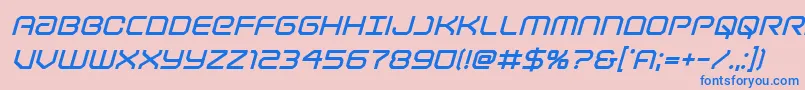 Lightbrigadeboldital Font – Blue Fonts on Pink Background