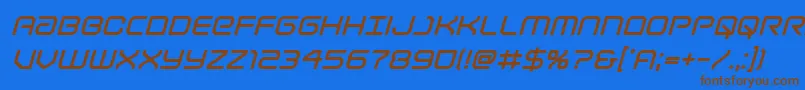 Lightbrigadeboldital Font – Brown Fonts on Blue Background