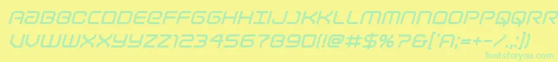 Lightbrigadeboldital Font – Green Fonts on Yellow Background