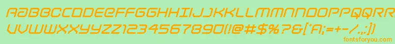 Lightbrigadeboldital Font – Orange Fonts on Green Background