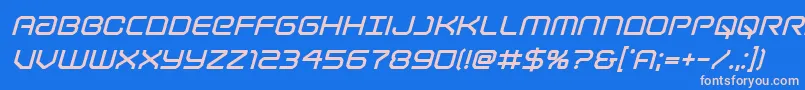 Lightbrigadeboldital Font – Pink Fonts on Blue Background