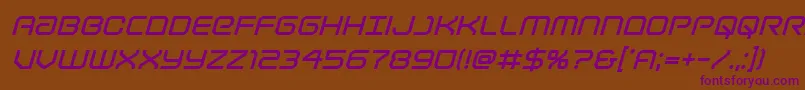 Lightbrigadeboldital Font – Purple Fonts on Brown Background